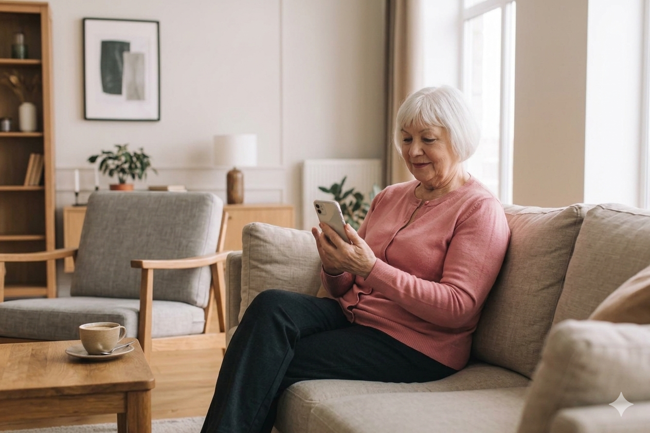 Vrouw stuurt bestand via haar telefoon